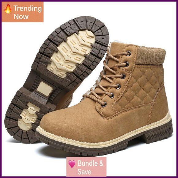 Women's Waterproof Winter Hiking Boots Fur Lined Ankle Booties